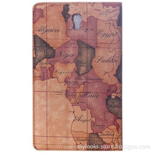 World Map Pattern Flip Leather Case with Holder for Samsung Galaxy Tab S 8.4